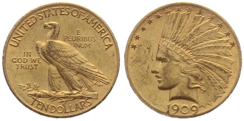 USA 10 Dollar Indian Head Goldmünze aus 900er Gold